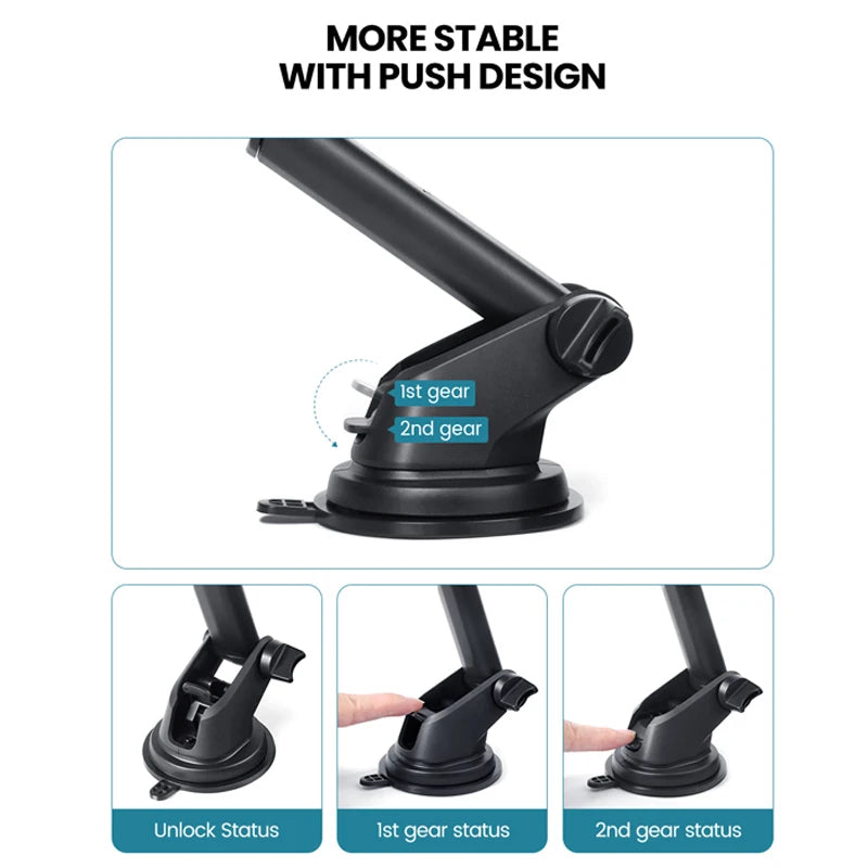 Soporte de Teléfono para Auto con Copa de Succión y Clip Universal