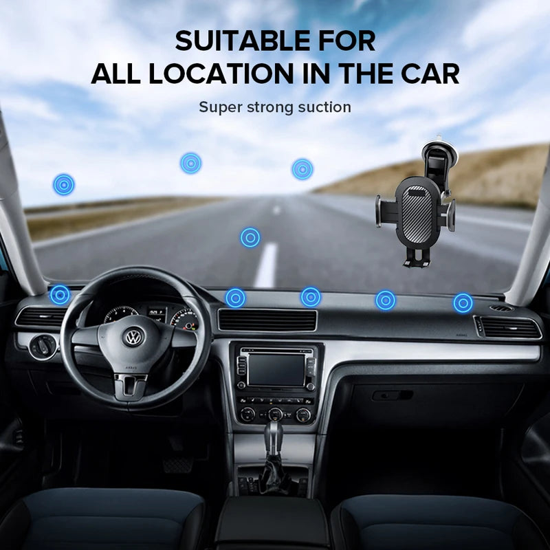 Soporte de Teléfono para Auto con Copa de Succión y Clip Universal