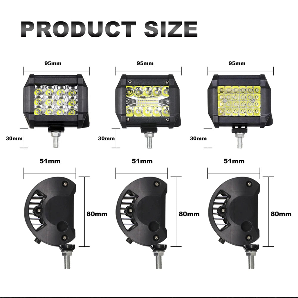 LED Work Light Bar Spot/Flood Off-Road 12V/24V