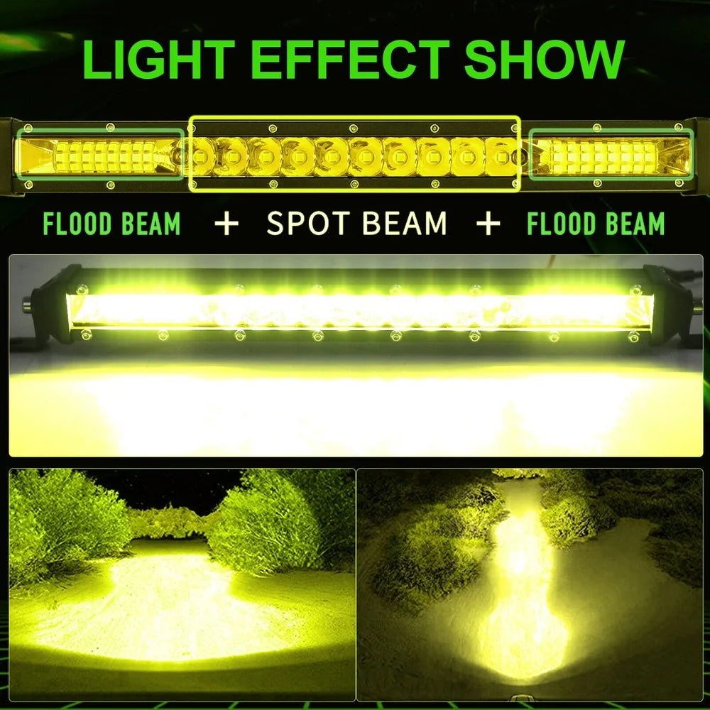 LED Light Bar Amber 3000K Spot/Flood 12V/24V