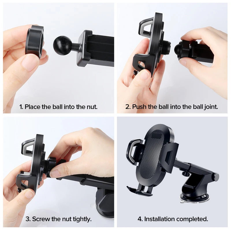Soporte de Teléfono para Auto con Copa de Succión y Clip Universal