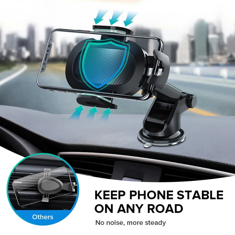 Soporte de Teléfono para Auto con Copa de Succión y Clip Universal