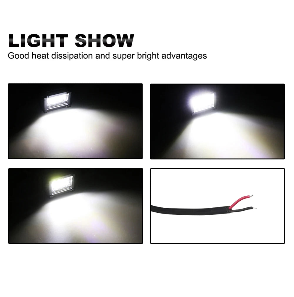 LED Work Light Bar Spot/Flood Off-Road 12V/24V