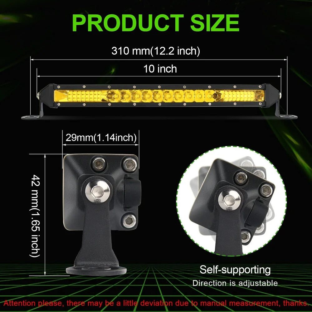 LED Light Bar Amber 3000K Spot/Flood 12V/24V