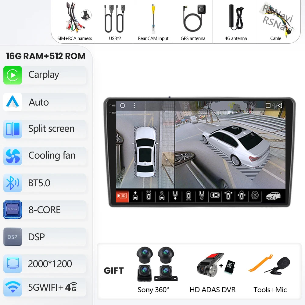 Android Car Radio for Hyundai I40 2011-2016 | 9" QLED GPS Navigation CarPlay 4G WiFi DSP Bluetooth