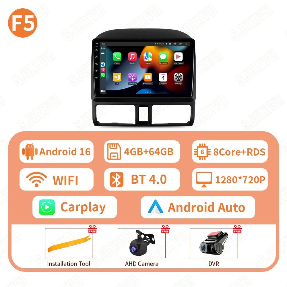Android 16 Car For Honda CR-V CRV 2001 2002 2003 2004 2005 2006 Automotive Multimedia Video Player Navigation GPS Carplay Screeo