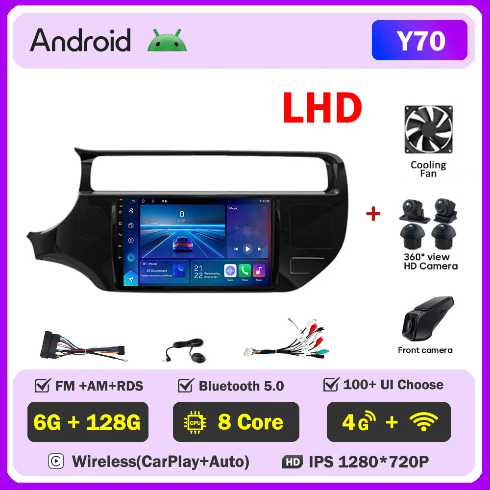 Android Car Radio for KIA RIO K3 2015-2017 | 9" Touch Screen GPS Navigation Wireless CarPlay Android Auto