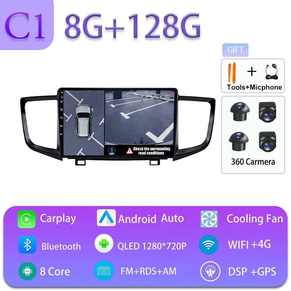 Radio Android 10" para Honda Pilot 2016-2019 con GPS y Bluetooth
