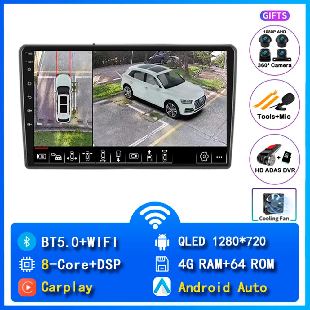 Android Car Radio for Hyundai I40 2011-2016 | 9" QLED GPS Navigation CarPlay 4G WiFi DSP Bluetooth