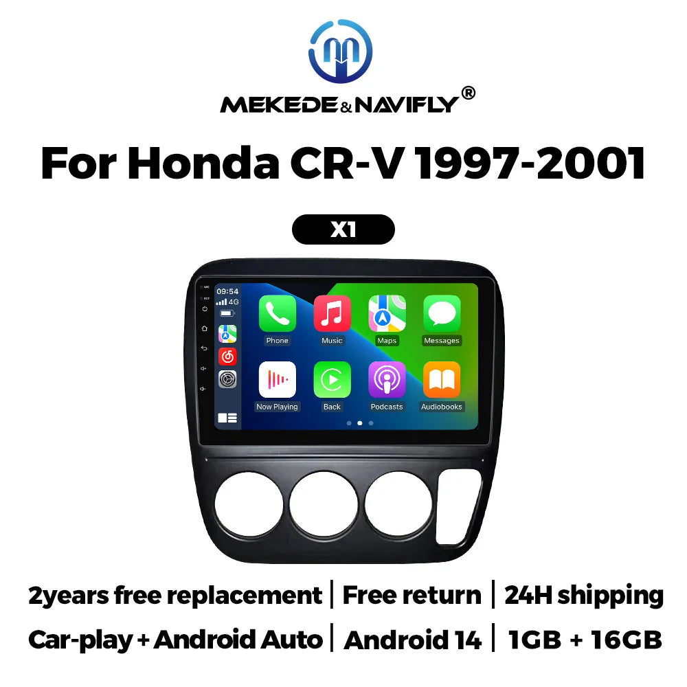 Car Radio Android 14 Autoradio For Honda CRV CR-V 3 1997-2001 Multimedia Player GPS Navigation 2din Stereo BT Carplay Head Unit