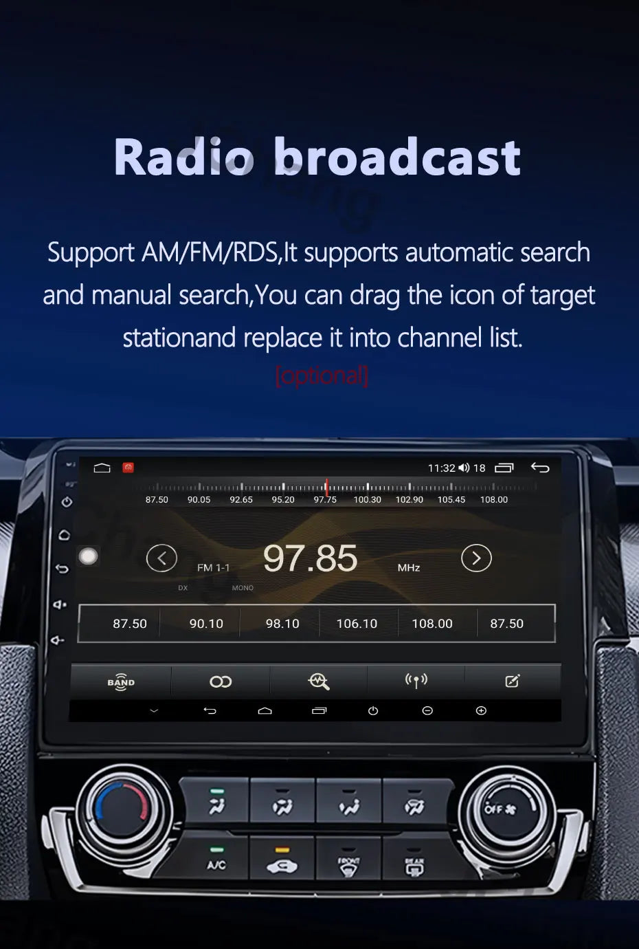 Autoradio Android 2Din for KIA Pegas Soluto 2017-2021 | 9" QLED GPS Navigation CarPlay Bluetooth WiFi