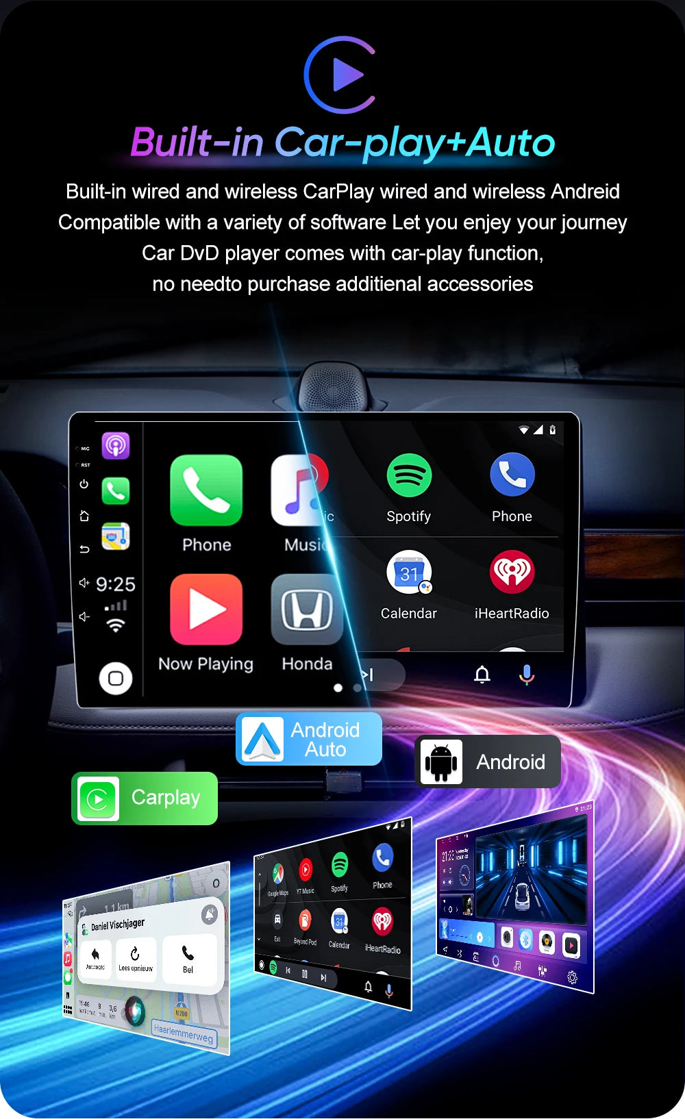 Android Car Radio for KIA RIO K3 2015-2017 | 9" Touch Screen GPS Navigation Wireless CarPlay Android Auto