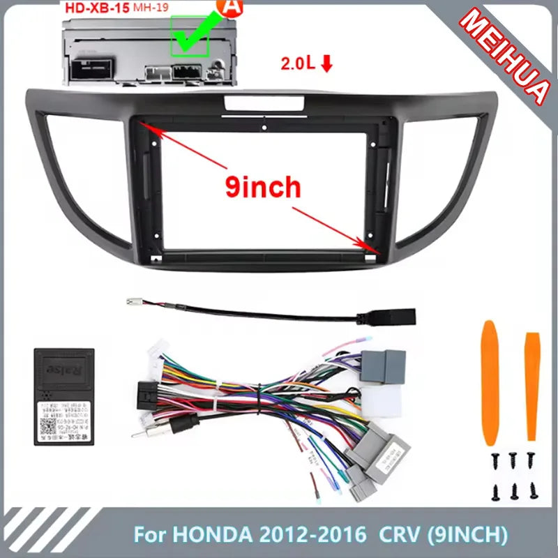 Marco y Arnés para Radio 2 DIN Honda CRV 2012-2016