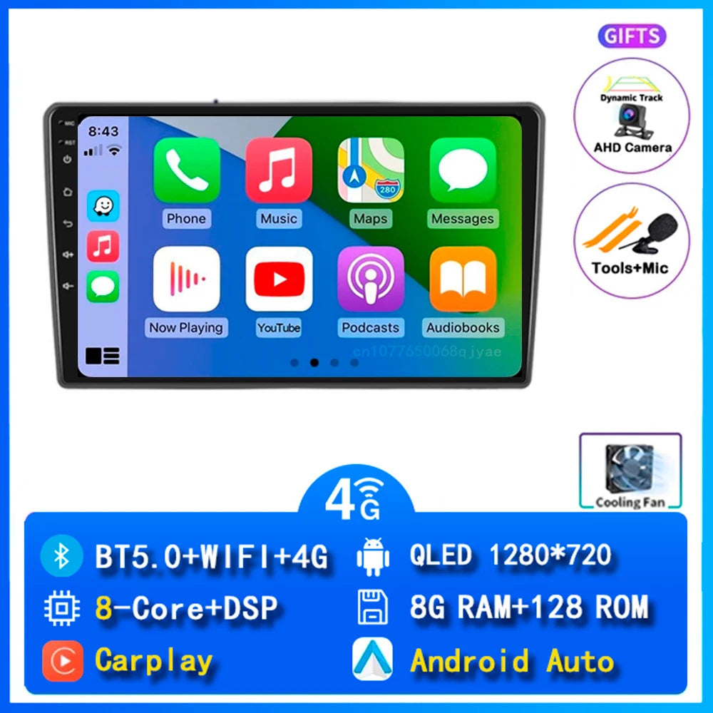 Android Car Radio for Hyundai I40 2011-2016 | 9" QLED GPS Navigation CarPlay 4G WiFi DSP Bluetooth
