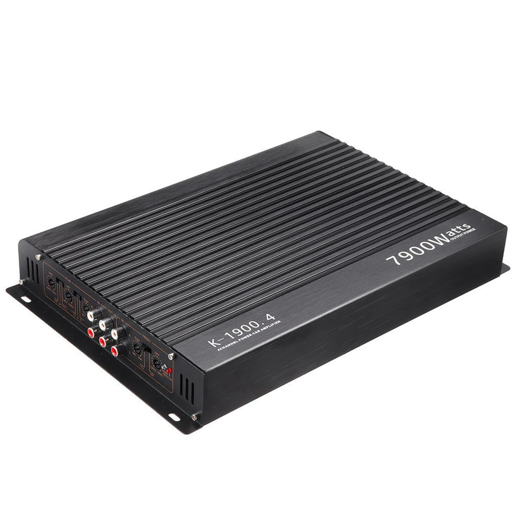 Car Amplifier Power Amplifier Car Audio Amplifier 7900W High Power Aluminum Alloy 12V 4 Channel Car Stereo Power Amplifier Black