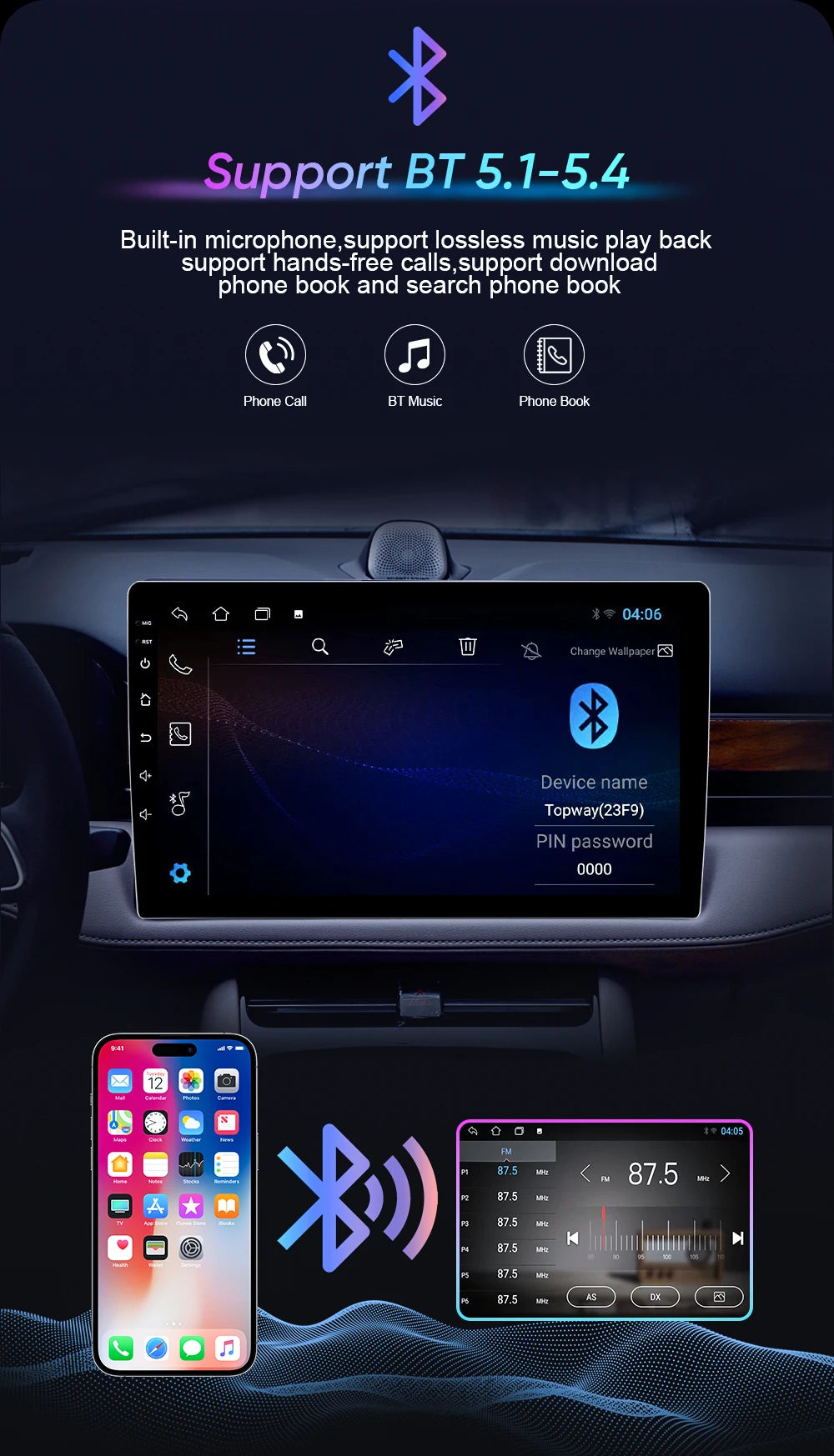 Android Car Radio for KIA RIO K3 2015-2017 | 9" Touch Screen GPS Navigation Wireless CarPlay Android Auto