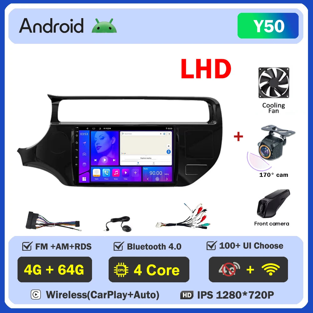 Android Car Radio for KIA RIO K3 2015-2017 | 9" Touch Screen GPS Navigation Wireless CarPlay Android Auto