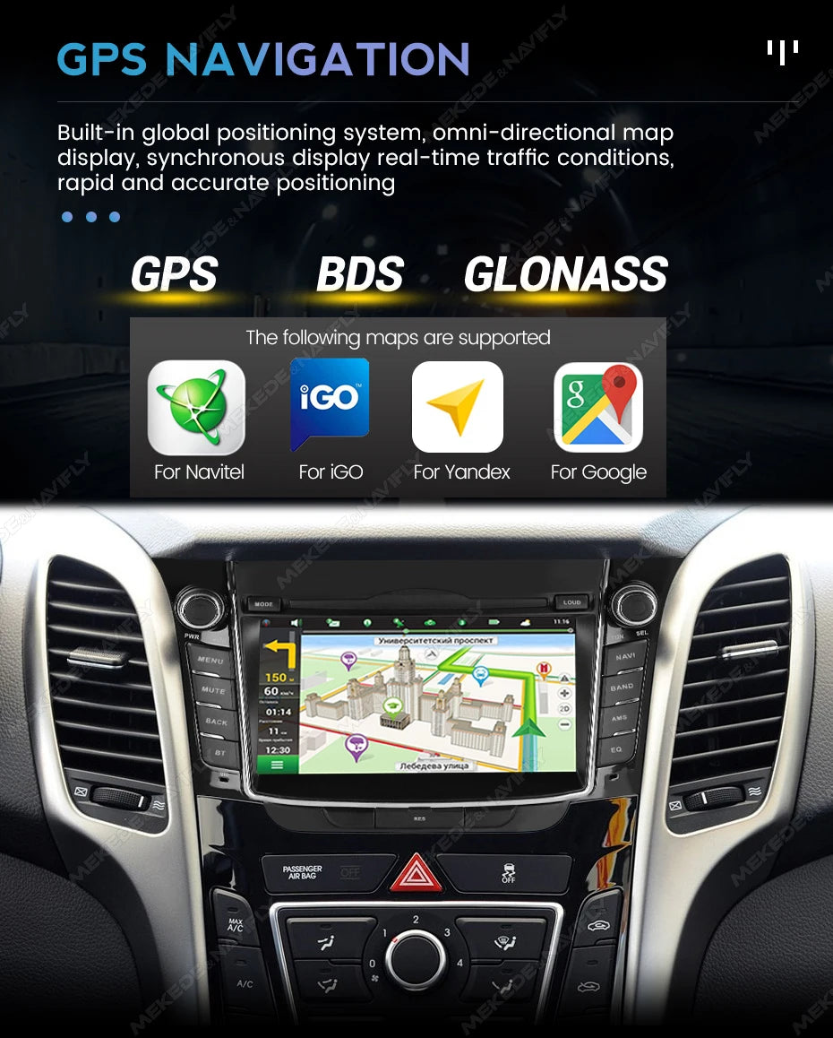 Android Car Radio for Hyundai I30 Elantra GT 2011-2017 | 7" Wireless CarPlay Android Auto GPS Navigation