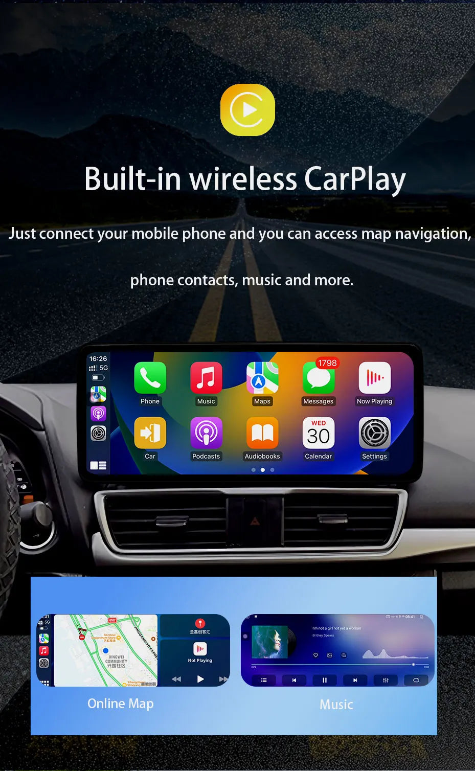 Radio Android 12.3" para Honda CRV 2007-2012 con CarPlay y GPS