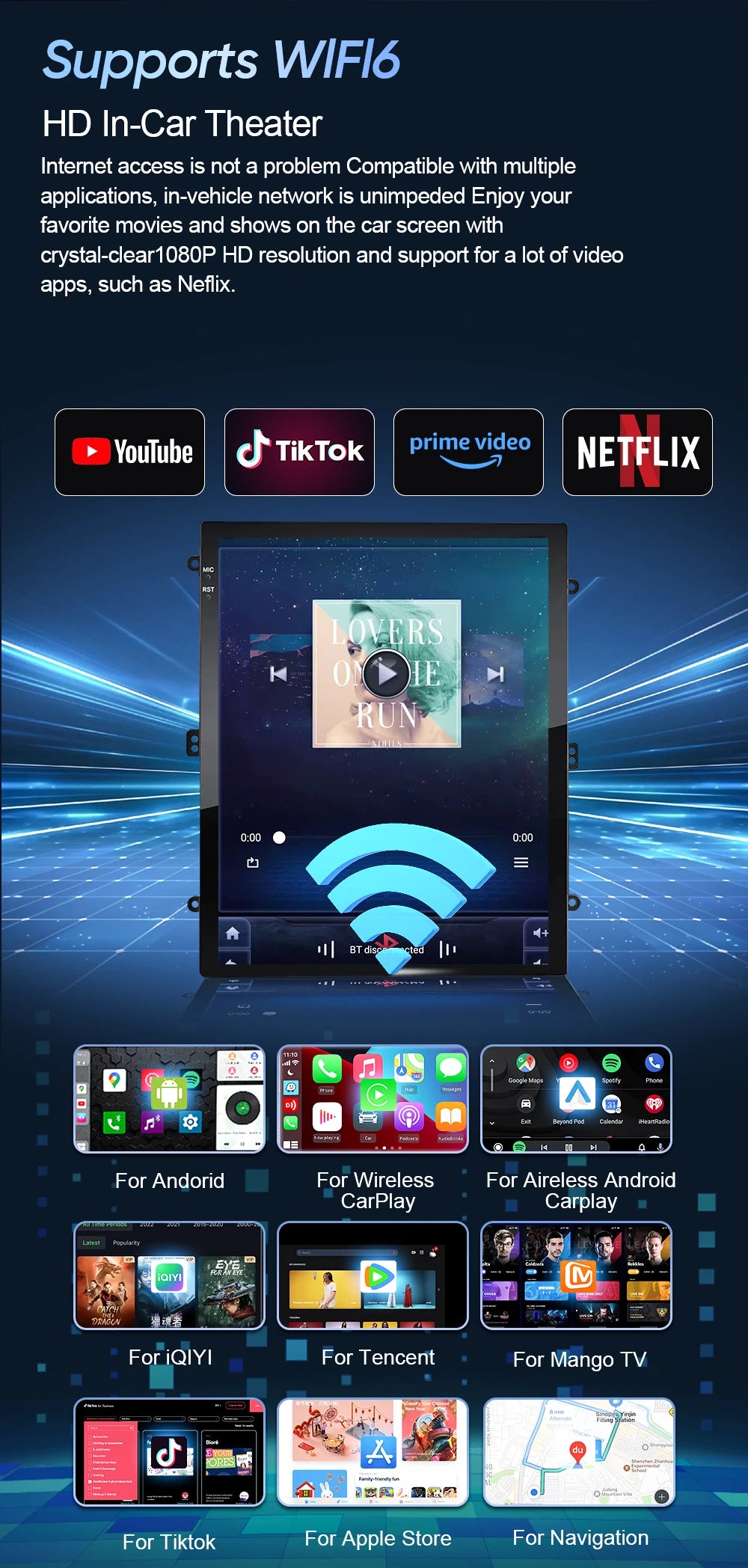 Android16 9.7'' Car Radio For Hyundai Santafe 2013-2017 IX45 2013-2017 Android auto Multimedia Player Carplay Auto 5G Navigation