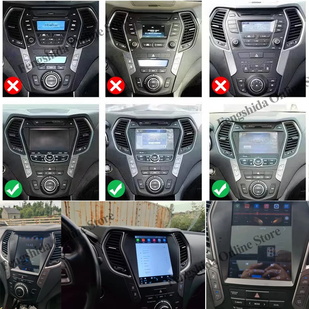Android16 9.7'' Car Radio For Hyundai Santafe 2013-2017 IX45 2013-2017 Android auto Multimedia Player Carplay Auto 5G Navigation