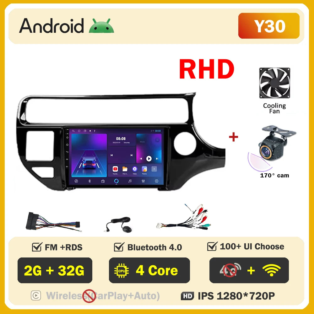 Android Car Radio for KIA RIO K3 2015-2017 | 9" Touch Screen GPS Navigation Wireless CarPlay Android Auto