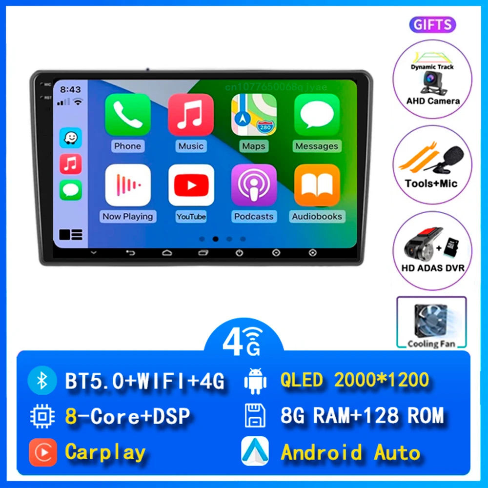 Android Car Radio for Hyundai I40 2011-2016 | 9" QLED GPS Navigation CarPlay 4G WiFi DSP Bluetooth