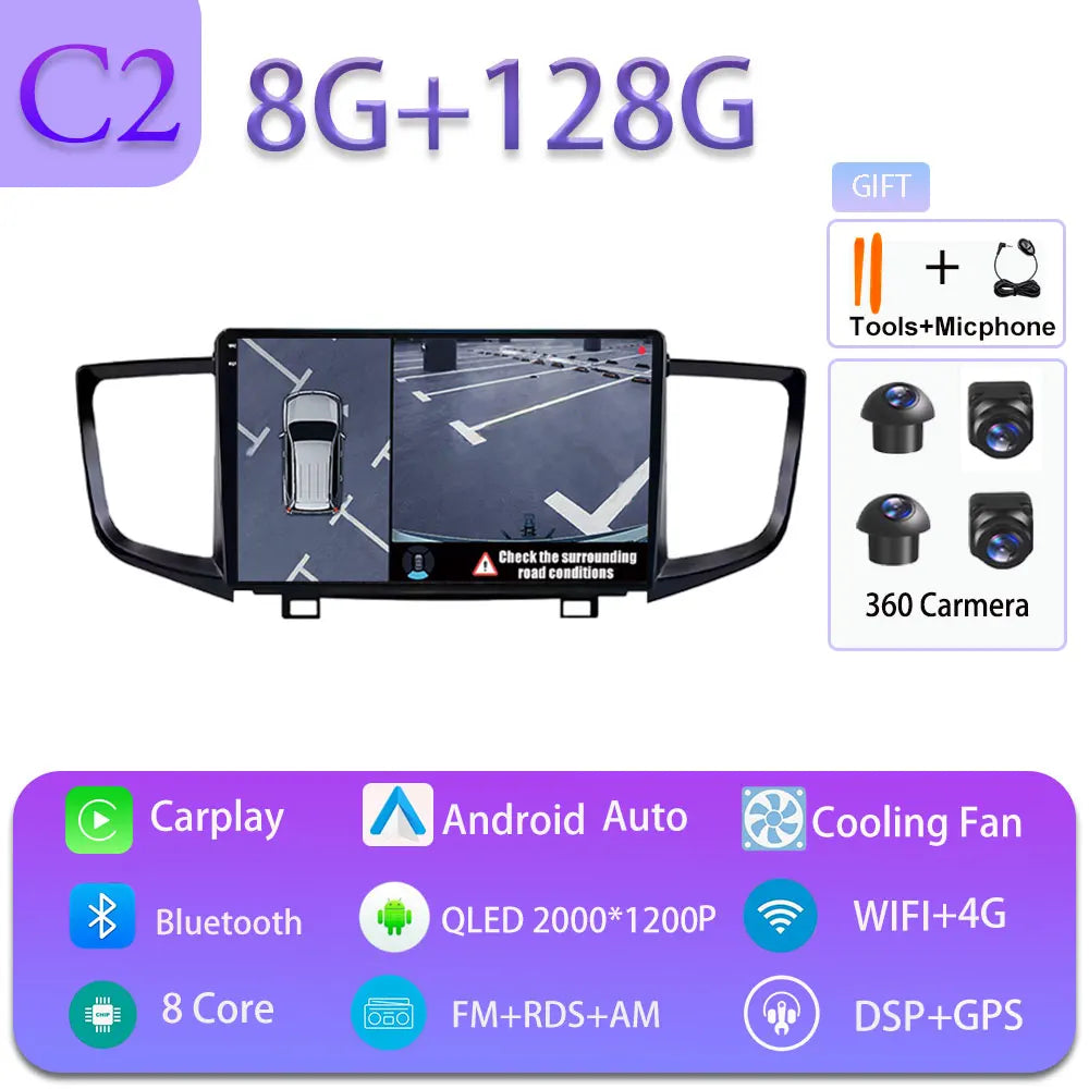 Radio Android 10" para Honda Pilot 2016-2019 con GPS y Bluetooth