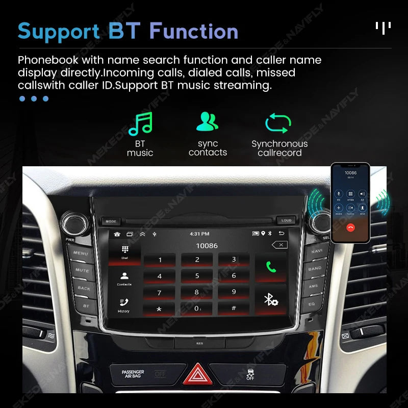 Android Car Radio for Hyundai I30 Elantra GT 2011-2017 | 7" Wireless CarPlay Android Auto GPS Navigation
