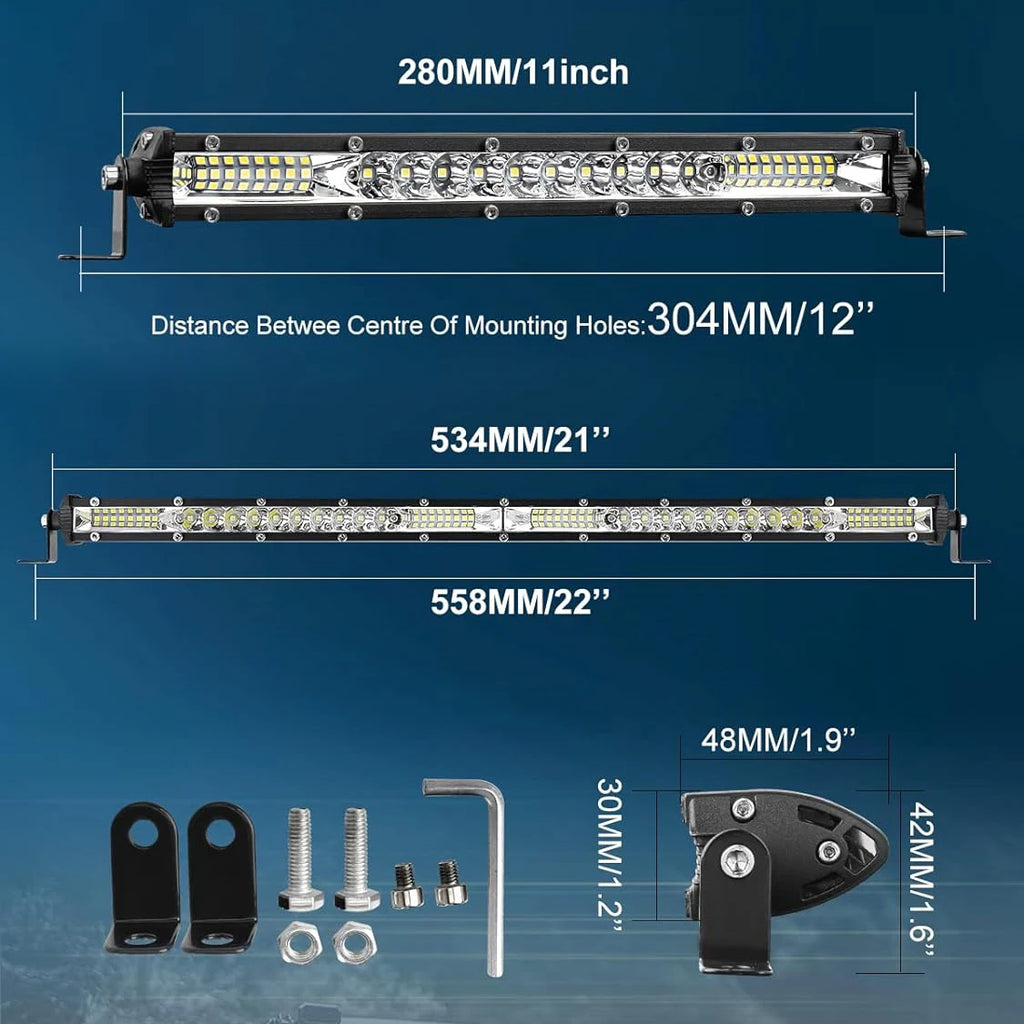 Barra LED Off-Road Spot/Flood 78W IP68 12V/24V para Camiones y SUV