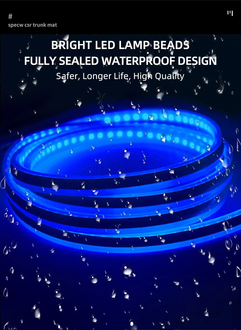 Luces LED DRL Decorativas para Capó y Puertas de Auto 12V