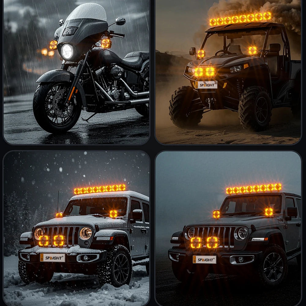 LED Work Light 60W Hi/Lo Amber DRL Off-Road 12-32V
