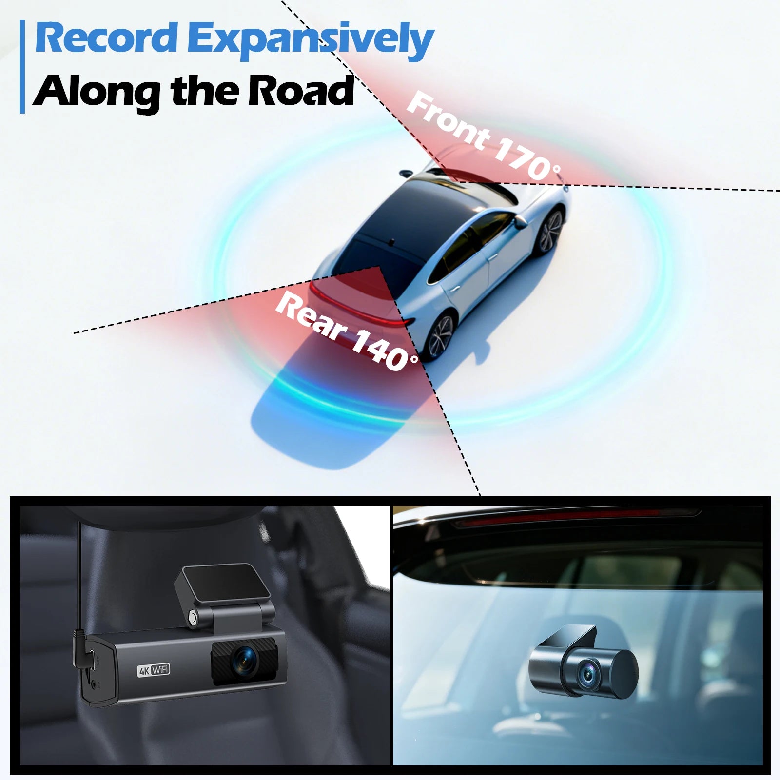 Dash Cam 4K para Auto con Grabación 24H y Monitor de Estacionamiento