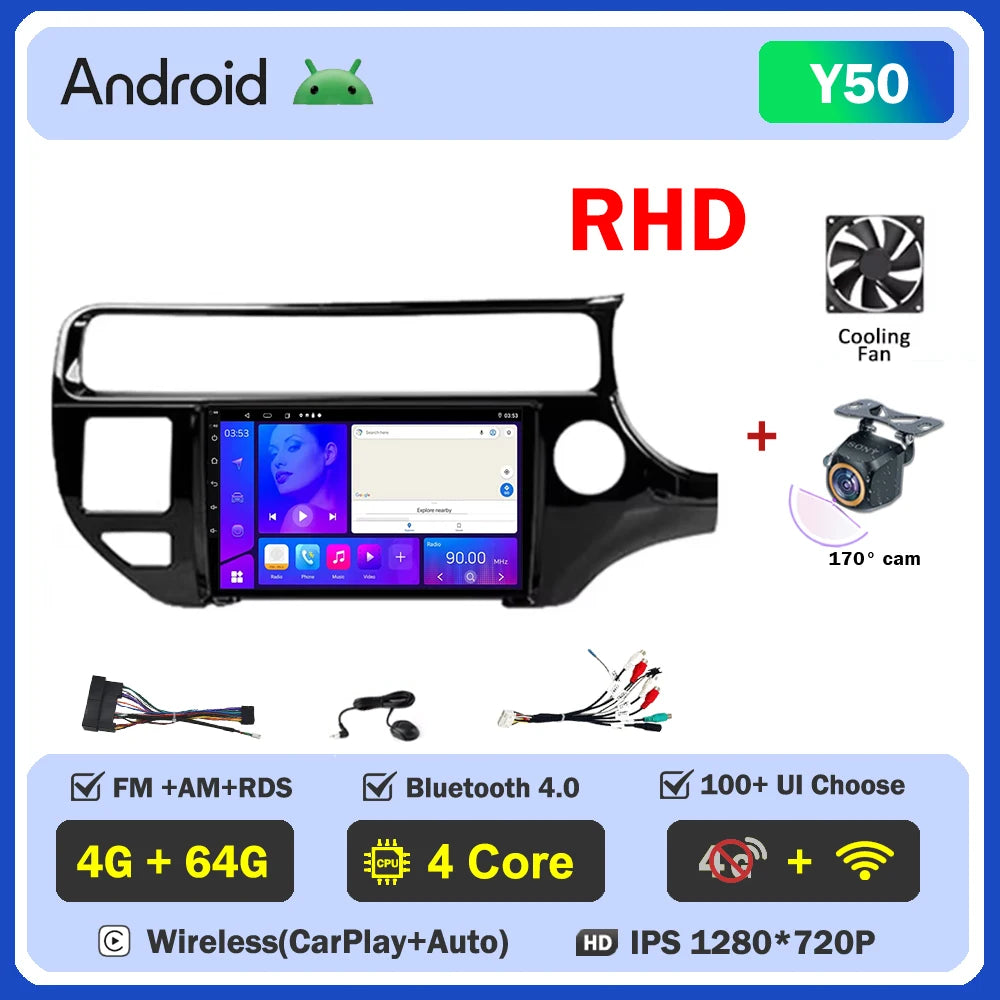 Android Car Radio for KIA RIO K3 2015-2017 | 9" Touch Screen GPS Navigation Wireless CarPlay Android Auto