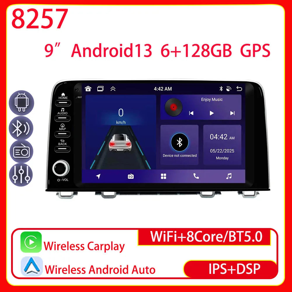 Radio Android 9" para Honda CRV 2017-2021 con CarPlay y GPS