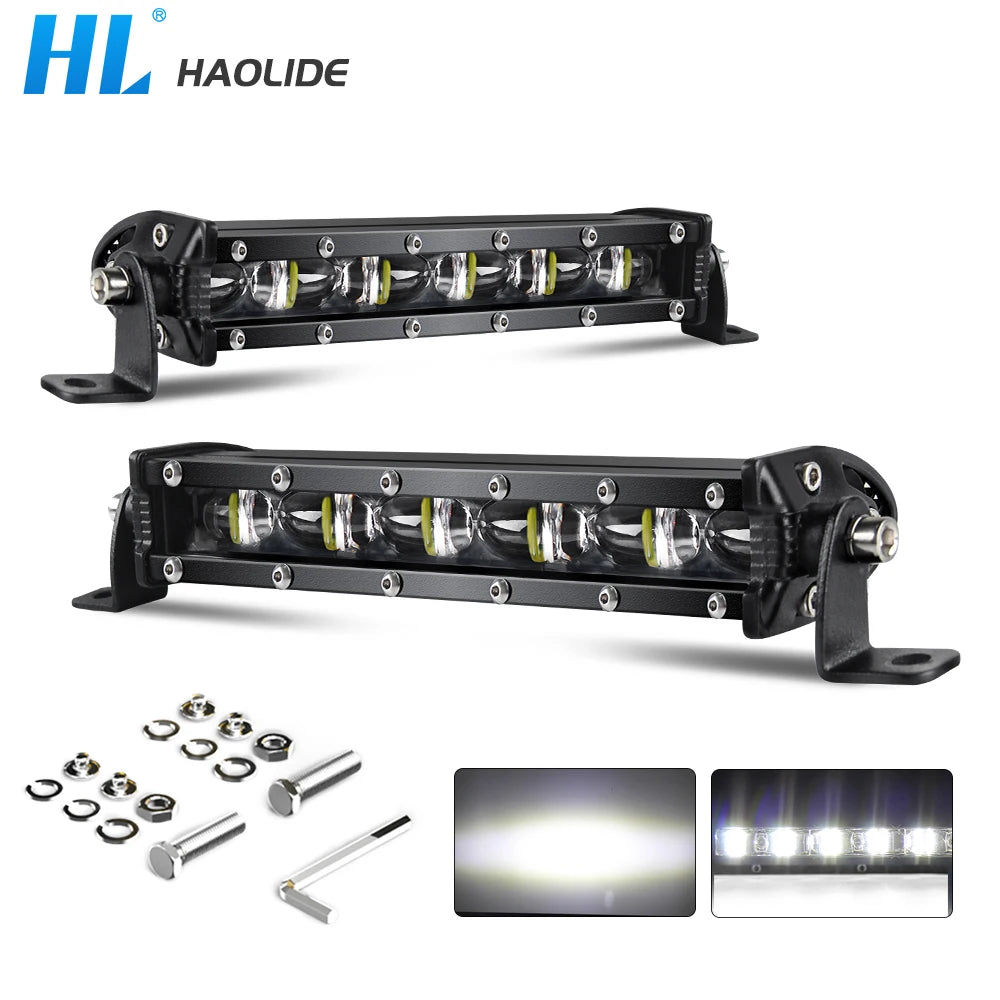 Barra LED 7" Slim Off-Road 12V/24V para Camiones y ATV