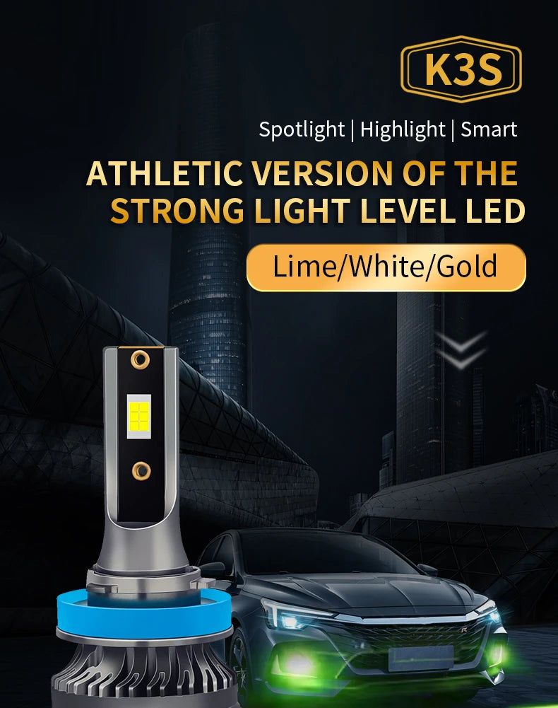 H7 LED Light H4 9003 H1 H3 H11 H8 H9 9005 HB3 9006 HB4 LED Headlight Bulb Fog Light 12V Yellow White Lemon Auto Lamp 2pcs