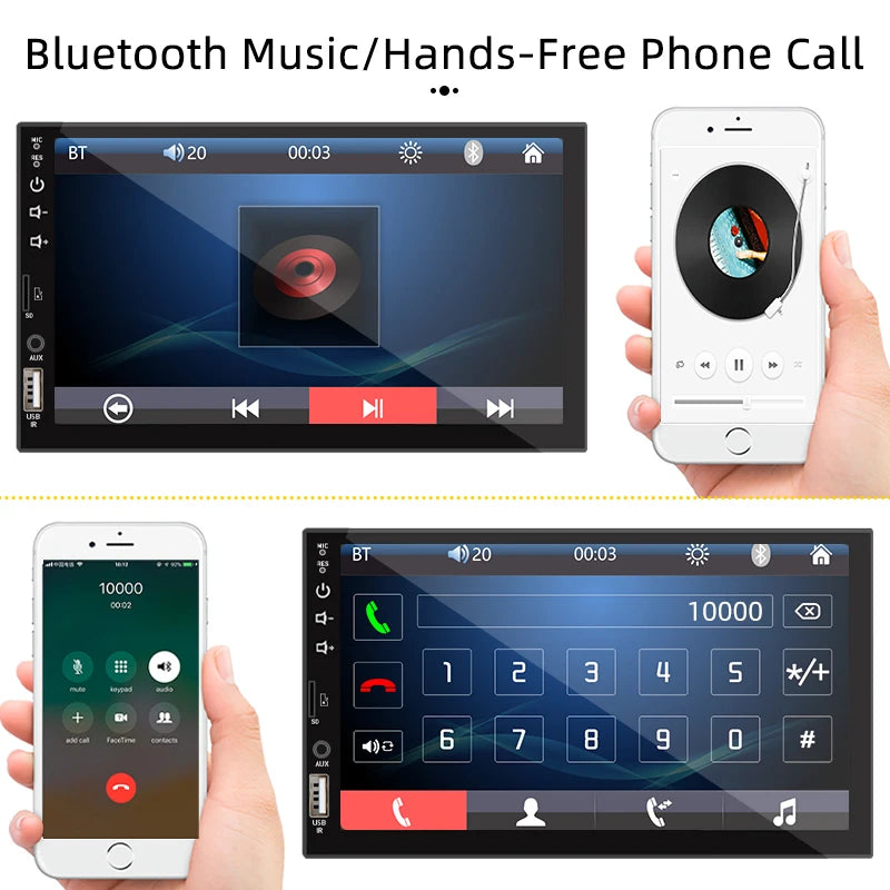 Radio para Auto 7" Pantalla Táctil con Bluetooth y Mirror Link