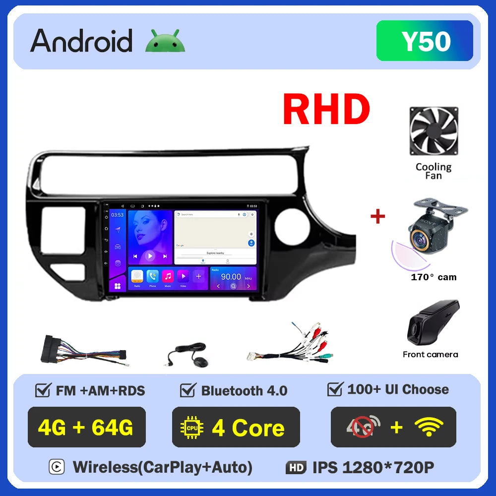 Android Car Radio for KIA RIO K3 2015-2017 | 9" Touch Screen GPS Navigation Wireless CarPlay Android Auto