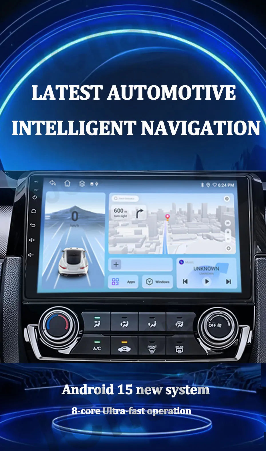 Autoradio Android 2Din for KIA Pegas Soluto 2017-2021 | 9" QLED GPS Navigation CarPlay Bluetooth WiFi
