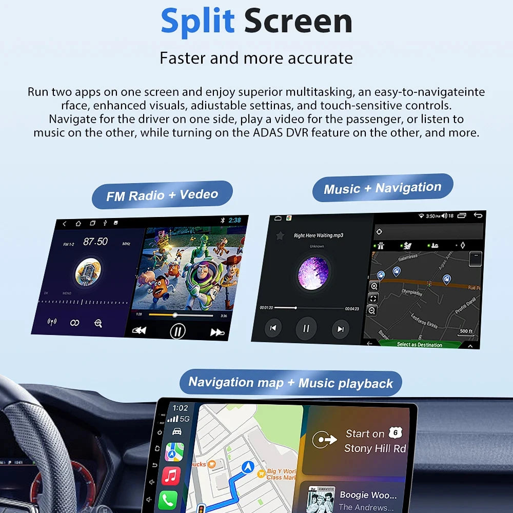 Radio Android 9" para Honda Civic 1995-2001 con GPS, CarPlay y WiFi