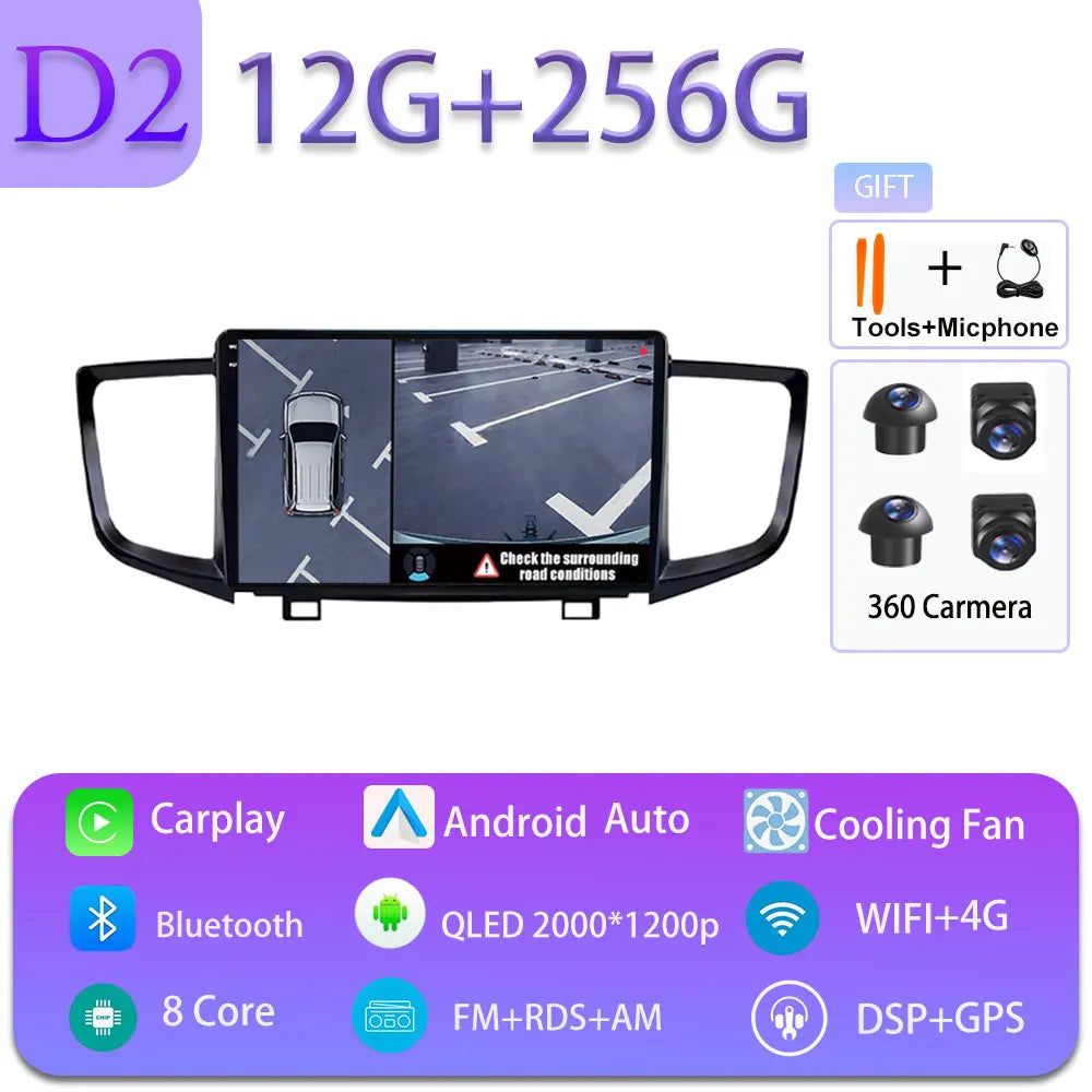 Radio Android 10" para Honda Pilot 2016-2019 con GPS y Bluetooth