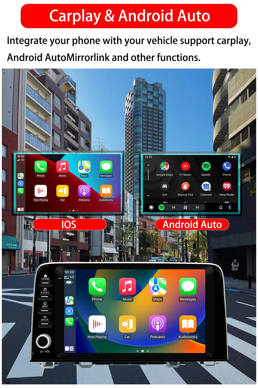 Radio Android 9" para Honda CRV 2017-2021 con CarPlay y GPS