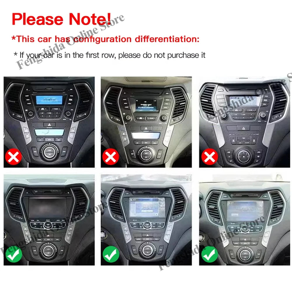 Android16 9.7'' Car Radio For Hyundai Santafe 2013-2017 IX45 2013-2017 Android auto Multimedia Player Carplay Auto 5G Navigation