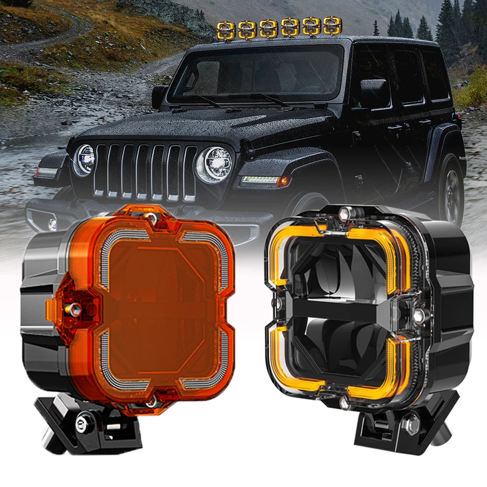 LED Work Light 60W Hi/Lo Amber DRL Off-Road 12-32V