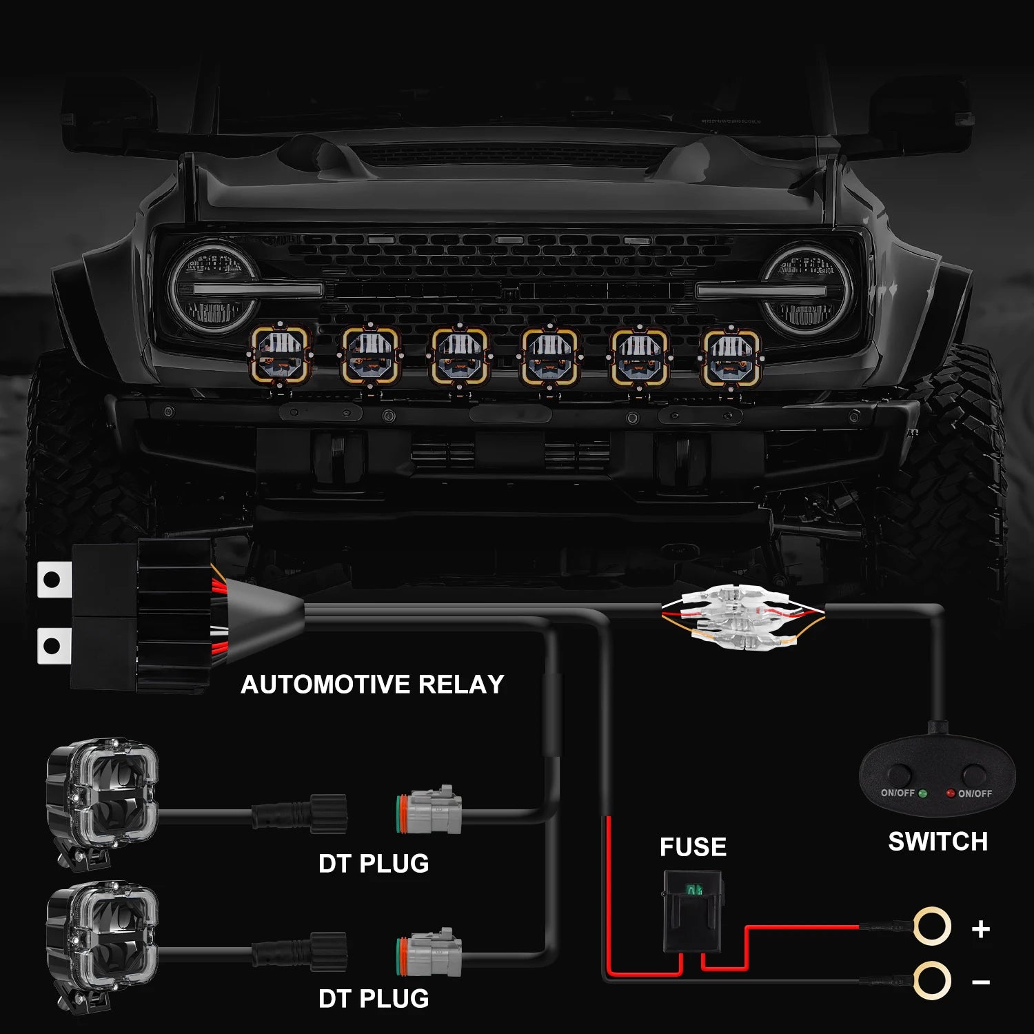 LED Work Light 60W Hi/Lo Amber DRL Off-Road 12-32V