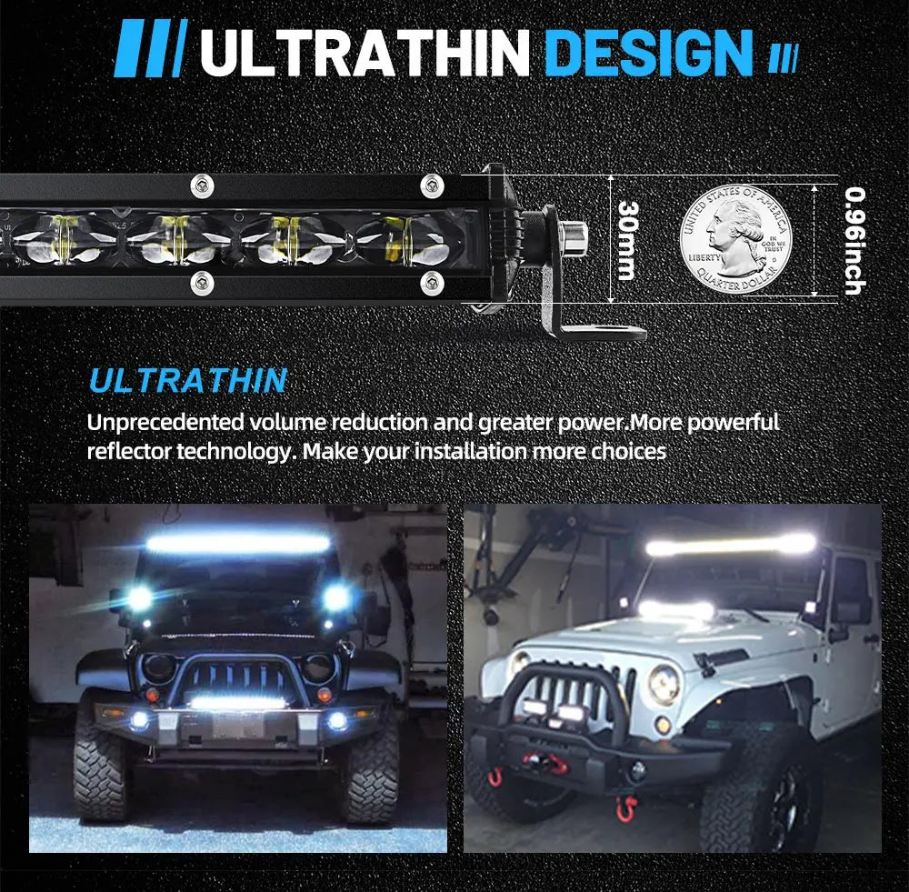 Barra LED 7" Slim Off-Road 12V/24V para Camiones y ATV