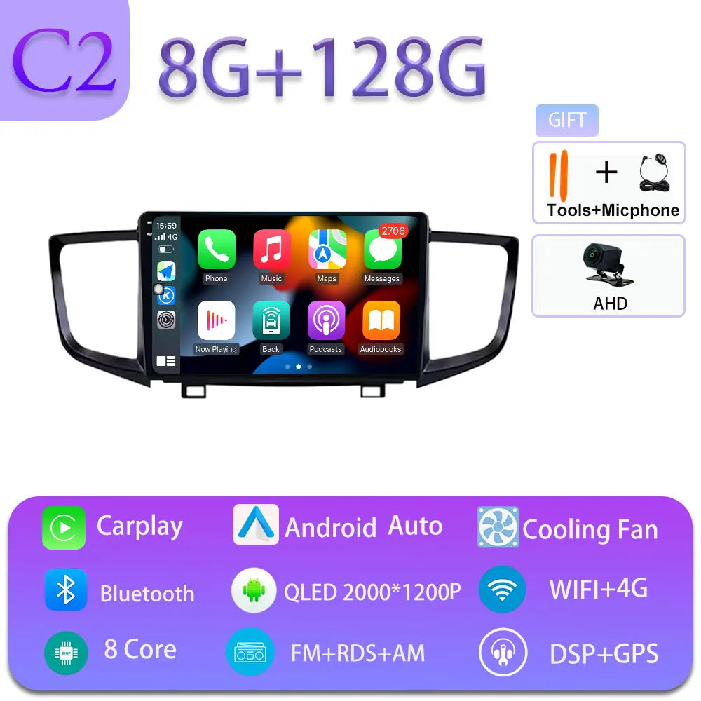 Radio Android 10" para Honda Pilot 2016-2019 con GPS y Bluetooth