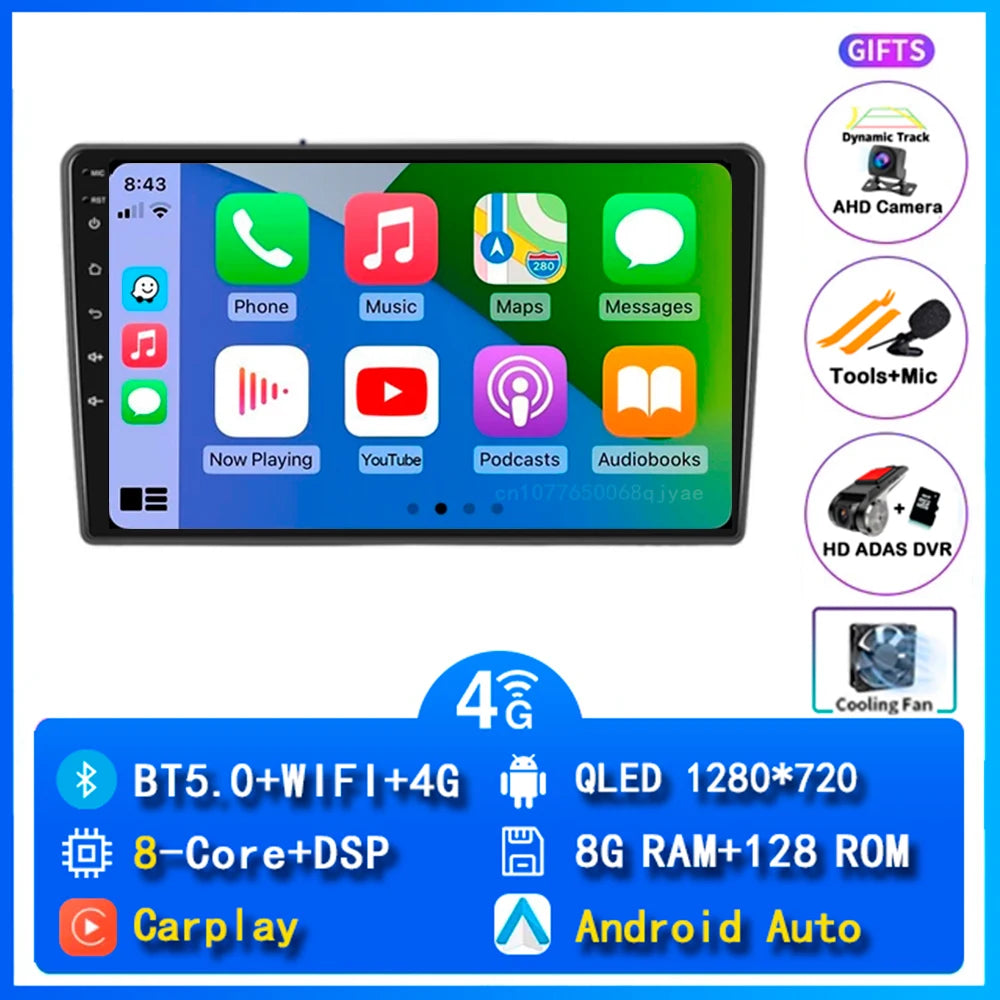 Android Car Radio for Hyundai I40 2011-2016 | 9" QLED GPS Navigation CarPlay 4G WiFi DSP Bluetooth