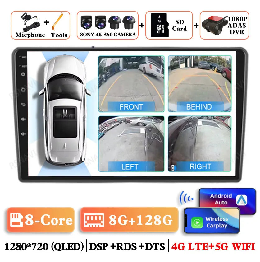 Android 15 Car Radio For Hyundai I40 2011 - 2019 2DIN 4G LTE GPS Autoradio Multimedia DSP 2 DIN QLED 5G WIFI Qualcomm BT Stereo